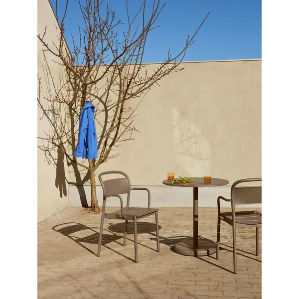 Linear Stahl-Café-Gartentisch 70x95 Taupe