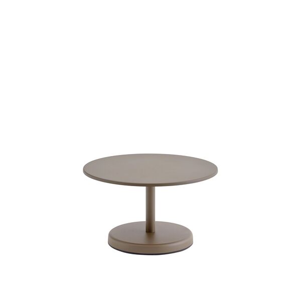 Linear Stahl-Couchtisch für den Außenbereich Ø70 Taupe