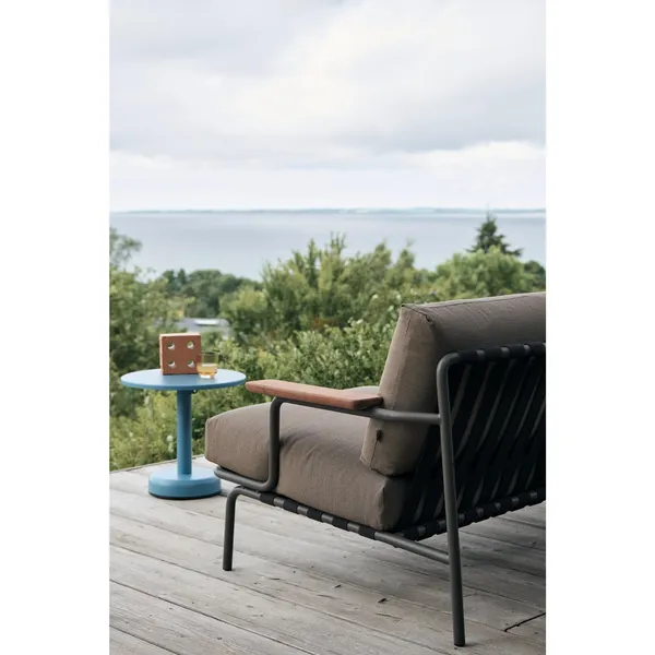 Linear Steel Outdoor Coffee Table Ø70 Taupe