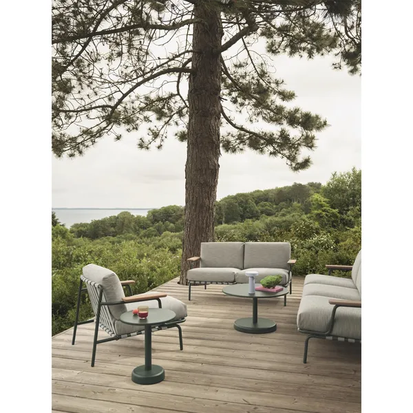 Linear Steel Outdoor Coffee Table Ø70 Taupe