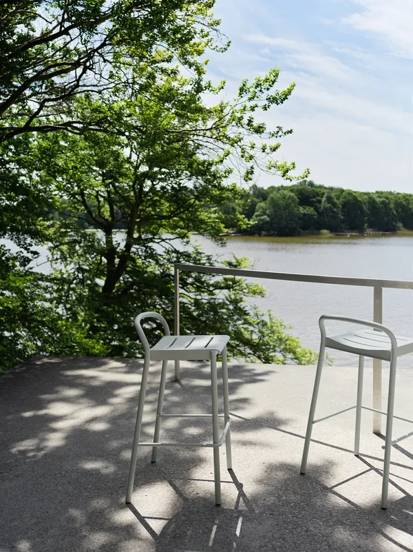 Linear Steel Bar Stool 65 cm Taupe