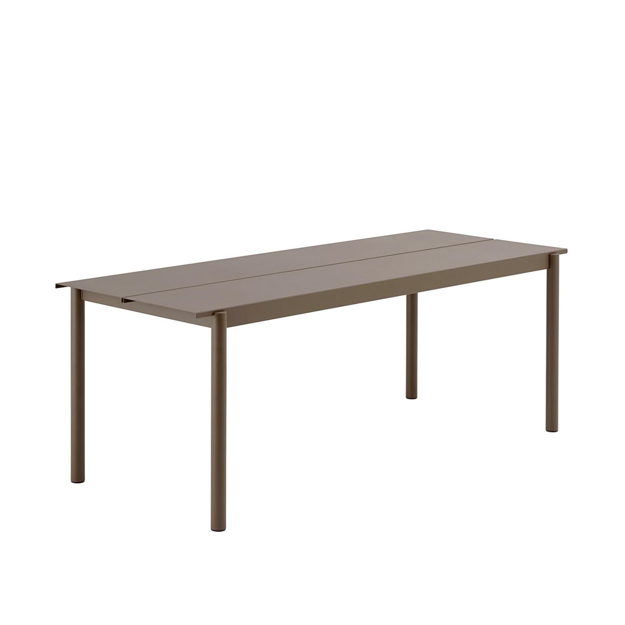 Lineært Stålbord 200 x 75 cm Gråbrun