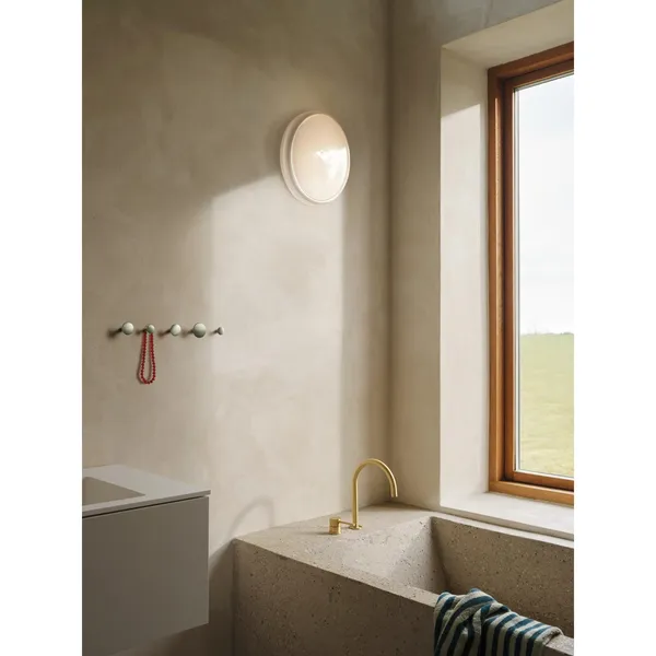 Looped Wall/ Ceiling Light IP44 White