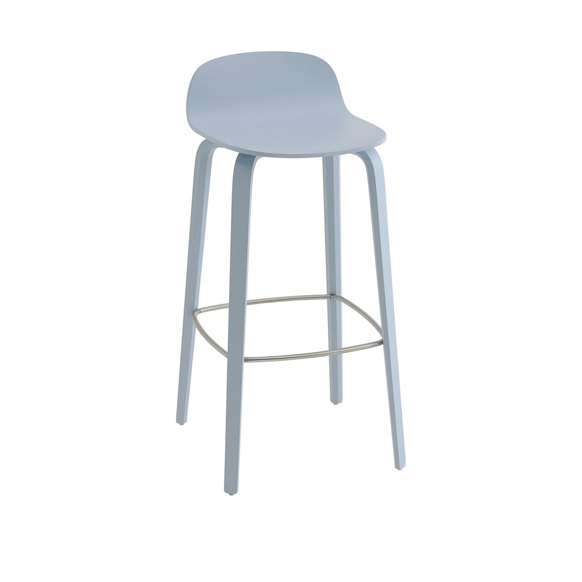 Visu Barstol Med Træ Base H75 Light Blue