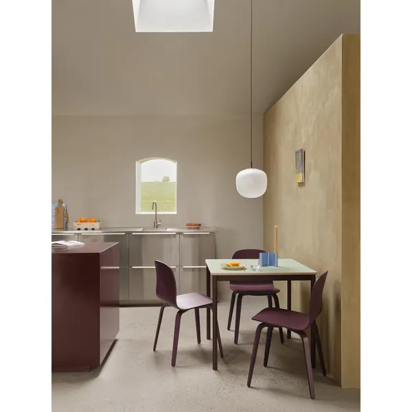 Visu Dining Chair With Wooden Base Dark Plum