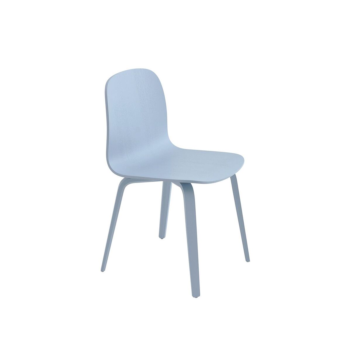 Visu Spisebordsstol Med Træ Base Light Blue