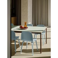 Visu Spisebordsstol Med Træ Base Light Blue