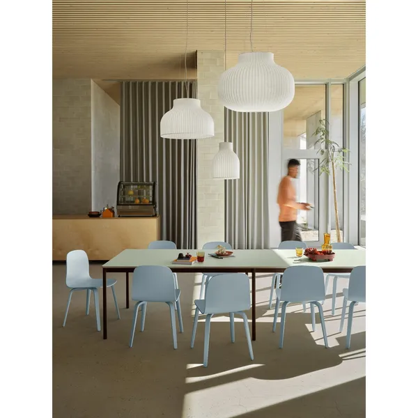 Visu Dining Chair With Wooden Base Light Blue