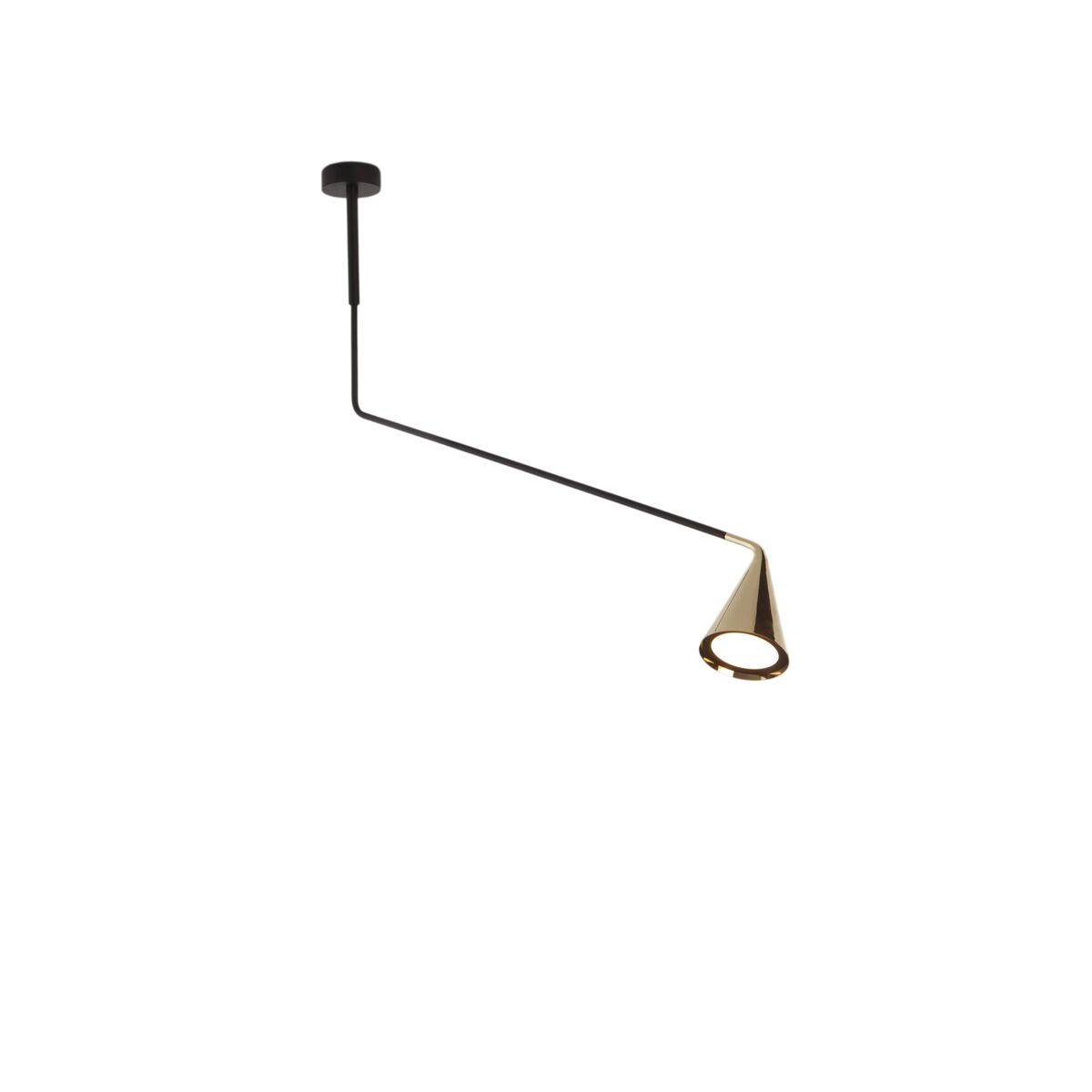 Gordon 561.11C Ceiling Light Matt Black/ Brushed Brass