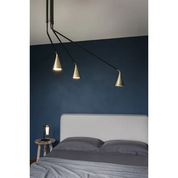 Gordon 561.13ABC Loftlampe Mat Sort/Børstet Messing