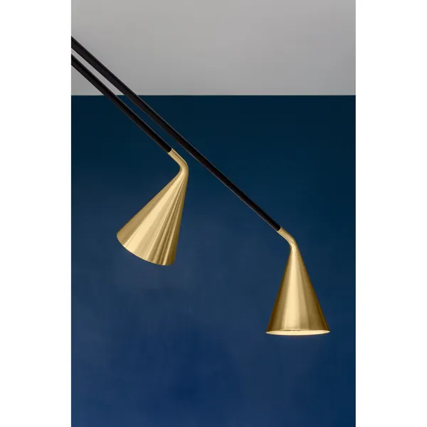 Gordon 561.13ABC Loftlampe Mat Sort/Børstet Messing