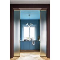 Nabila 552.19L Lysekrone Sort/Børstet Messing/Klar Glas