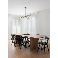 Nabila 552.10L Lysekrone Sort/Børstet Messing/Klar Glas