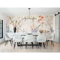 Nabila 552.10L Lysekrone Sort/Børstet Messing/Klar Glas