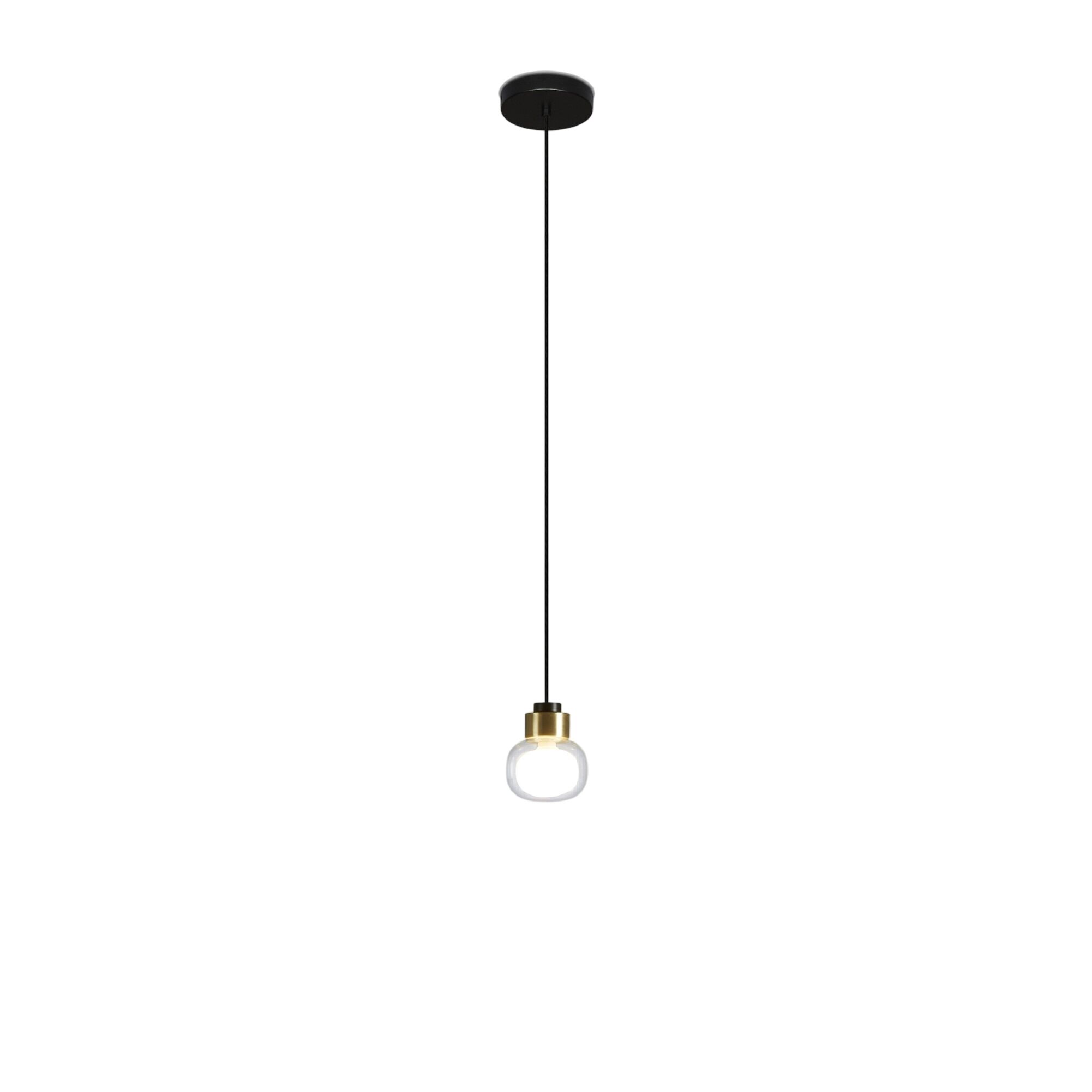 Nabila 552.21L Taklampa Svart/ Borstat M&auml;ssing/ Transparent