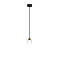 Nabila 552.21L Pendant Black/ Brushed Brass/ Clear Glass