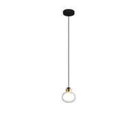 Nabila 552.22L Pendant Black/ Brushed Brass/ Clear Glass