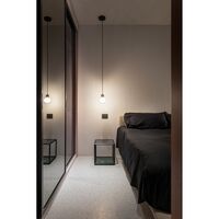 Nabila 552.22L Pendant Black/ Brushed Brass/ Clear Glass