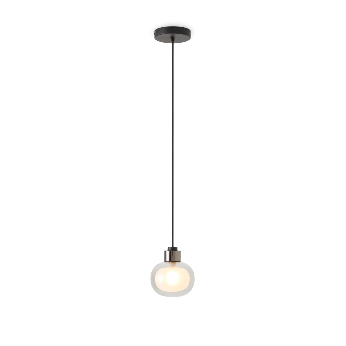 Nabila 552.22L Pendant Black/ Black Chrome/ Smoked Glass