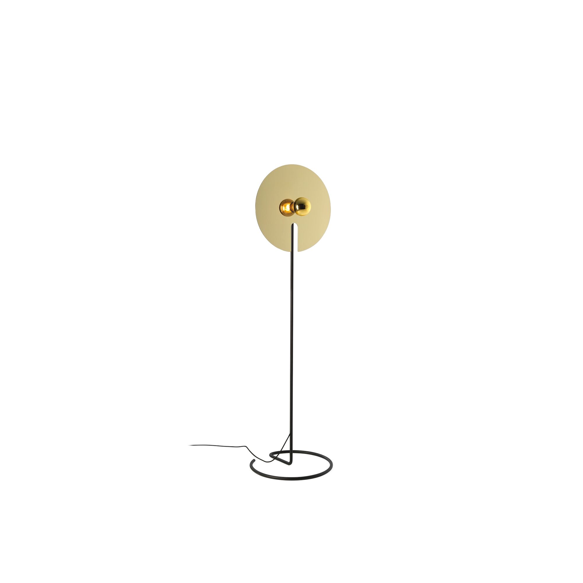 Wever & Ducr MIRRO 2.0 Gulvlampe Mat Sort/Lys Guld