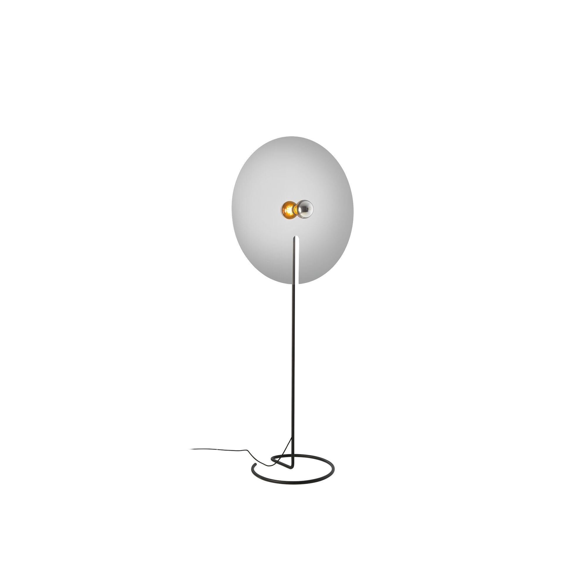 Wever & Ducr MIRRO 3.0 Gulvlampe Mat Sort/Glossy Aluminium