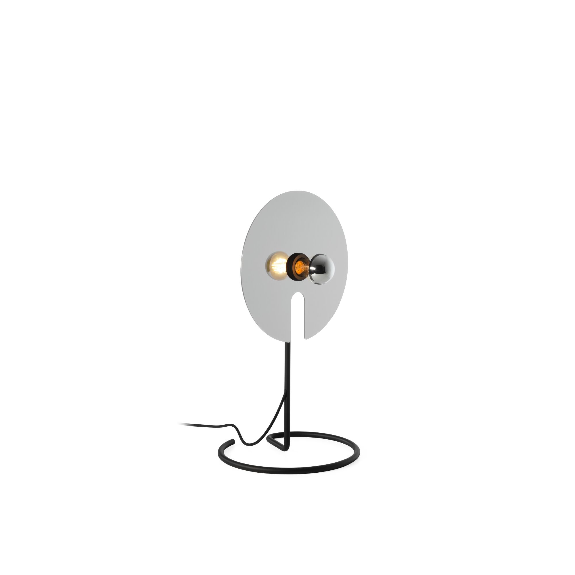 Wever & Ducr MIRRO 1.0 Bordlampe Mat Sort/Glossy Aluminium