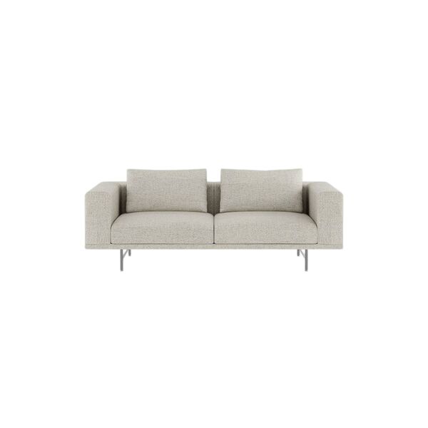 Divano A 2 Posti Loft Bark Bianco Sporco/ Grigio Chiaro/ Acciaio Inossidabile