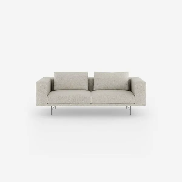 Loft 2-seters Sofa Bark Off White/ Lysegrå/ Rustfritt Stål