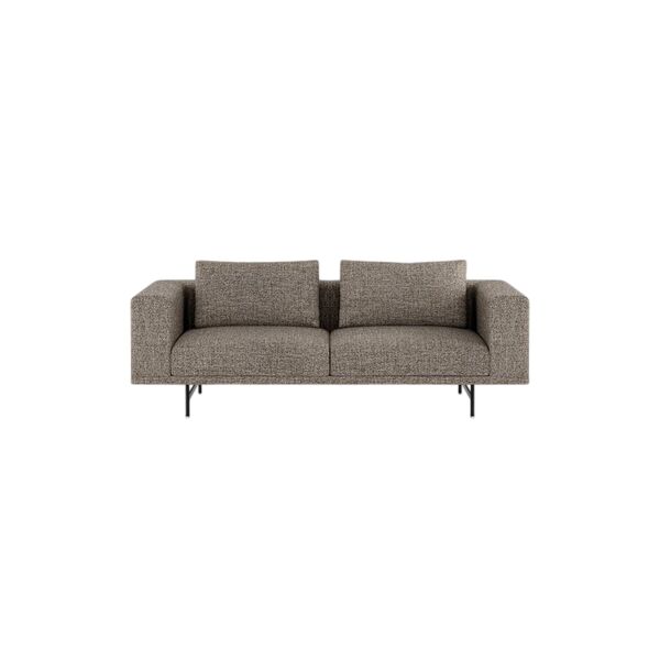 Divano Loft Per 2 Persone, Color Terra D'ombra/ Bianco Sporco/ Nero