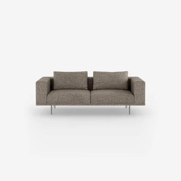 Loft 2-Personers Sofa Bark Umber/Off White/Rustfri Stål