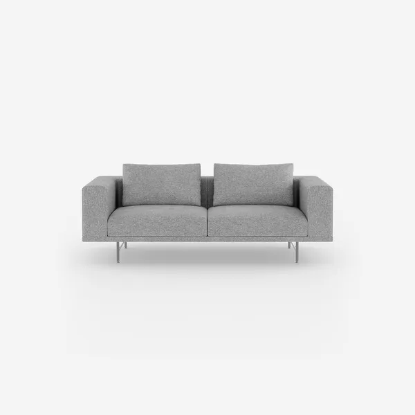 Loft 2-Personers Sofa Brook Grey Melange/Rustfri Stål