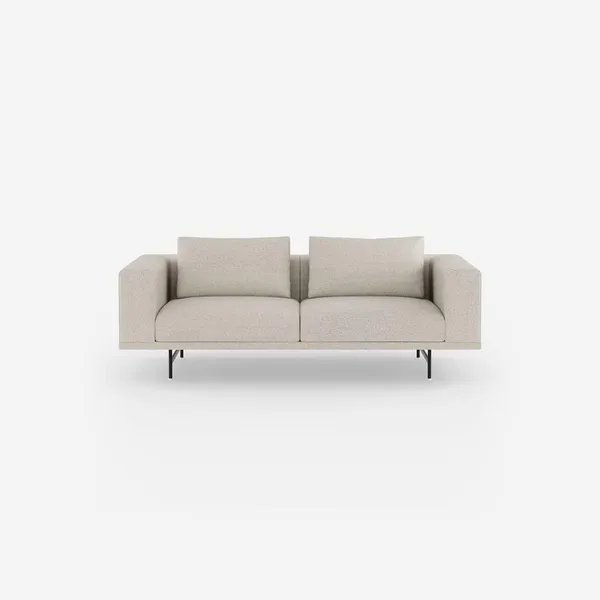 Loft 2-seters Sofa Bølget Off White/ Lysegrå/ Sort