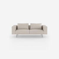 Loft 2-seters Sofa Bølget Off White/ Lysegrå/ Rustfritt Stål