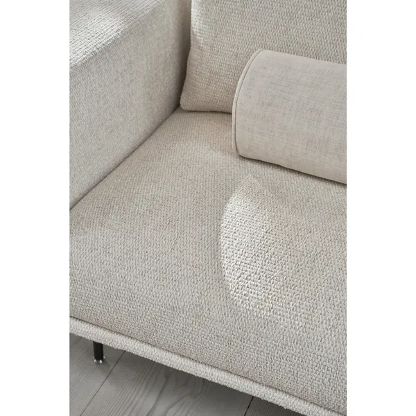Loft 2-seters Sofa Bølget Off White/ Lysegrå/ Rustfritt Stål