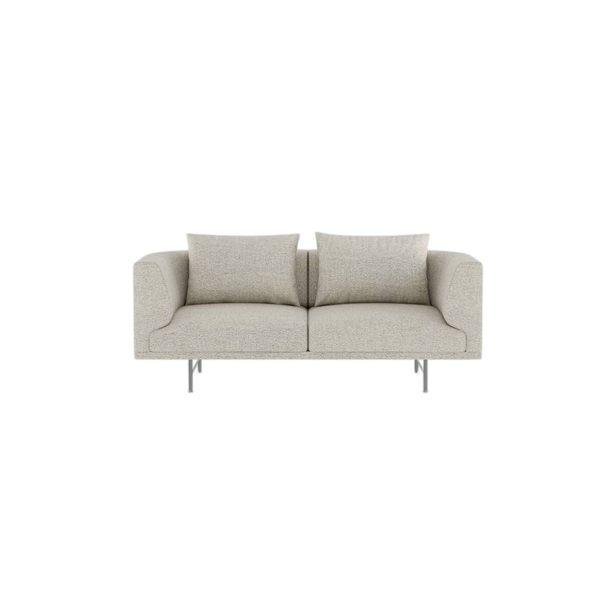 Chimney 2-seters Sofa i Bark , Off White/ Lysegrå/ Rustfritt Stål