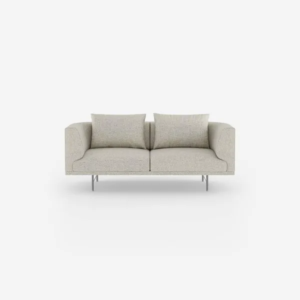 Chimney 2-Seater Sofa Bark Off White/ Light Gray/ Stainless Steel