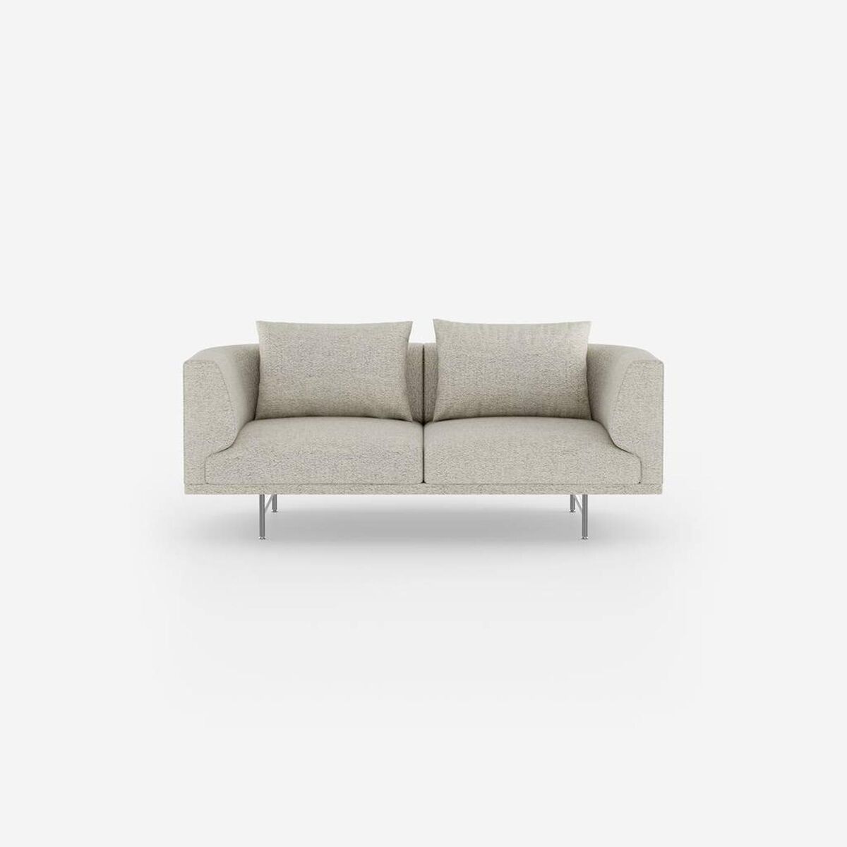 Chimney 2-seters Sofa i Bark , Off White/ Lysegrå/ Rustfritt Stål