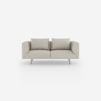 Chimney 2-seters Sofa i Bark , Off White/ Lysegrå/ Rustfritt Stål