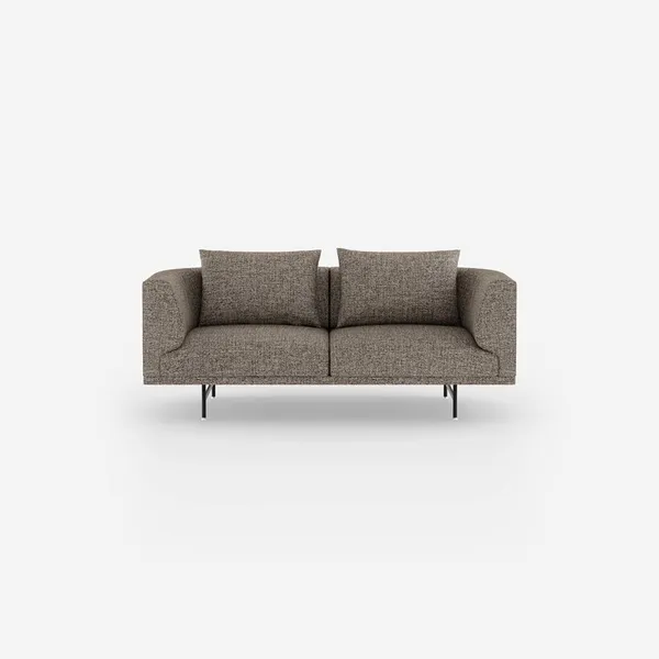 Chimney 2-Person Sofa Bark Umber/ Off White/ Black