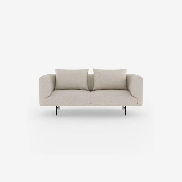 Chimney 2-Person Sofa Wavy Off White/ Light Gray/ Black