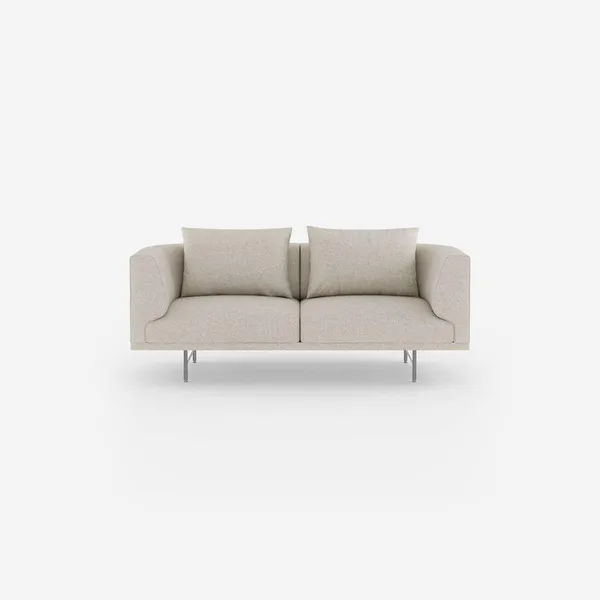 Chimney 2-seters Sofa Bølget Off White/ Lysegrå/ Rustfritt Stål
