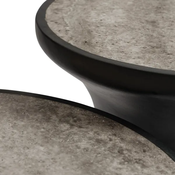 Trumpet Side Table High Silver Travertine