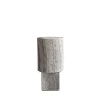 Column Side Table Silver Travertine