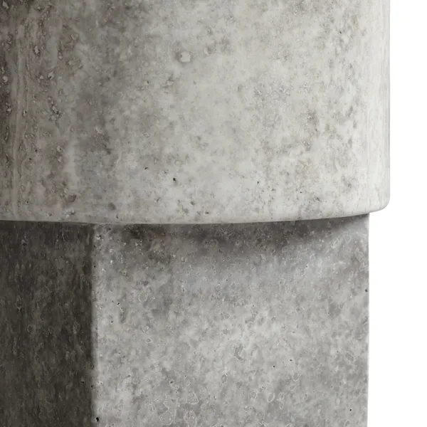 Column Side Table Silver Travertine