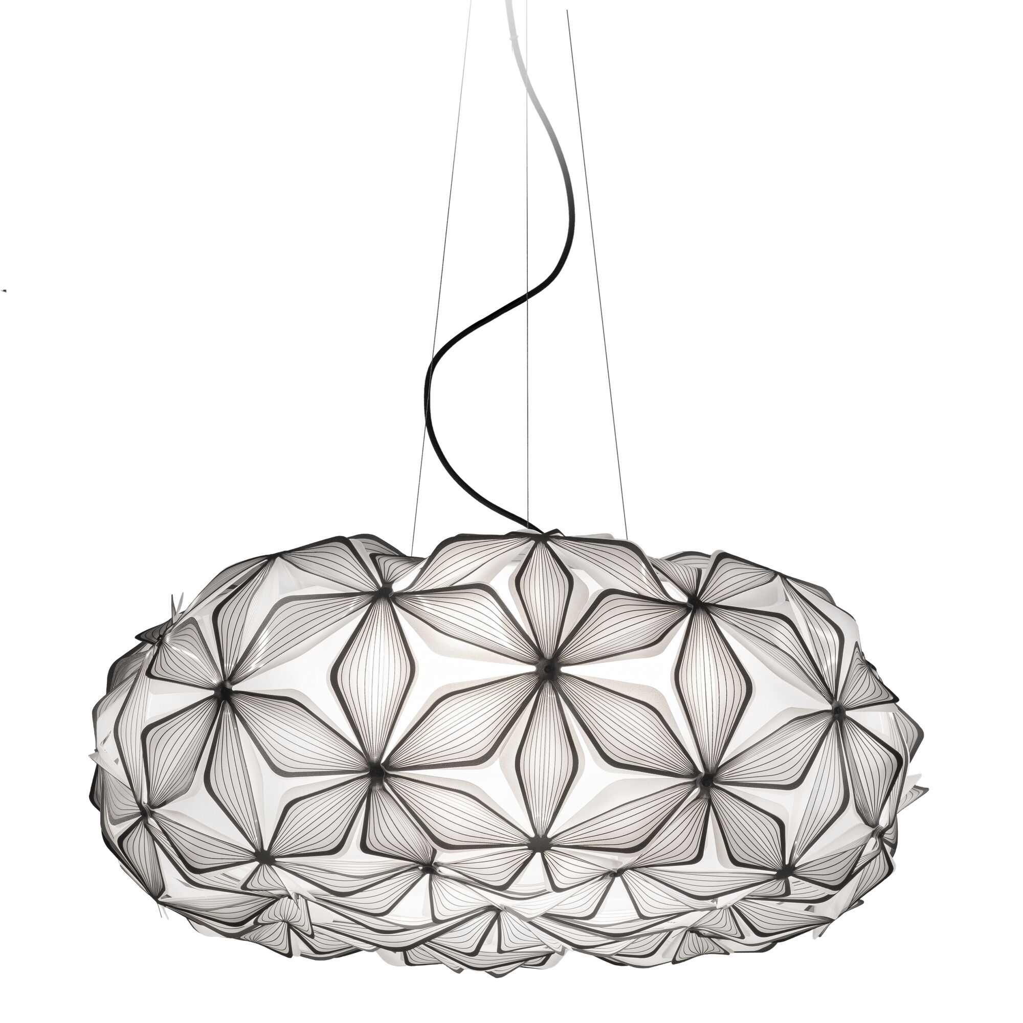 C'Est La Vie Taklampe Stor Sort med Sort Ledning