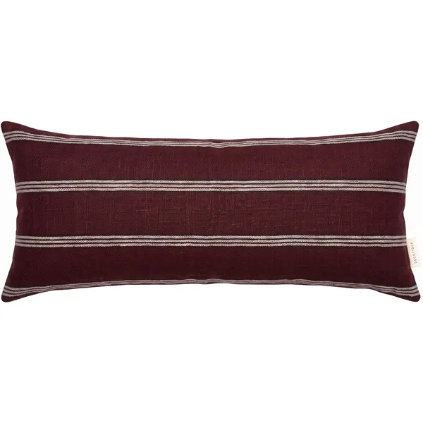 Long Line Pillow 30x70 Maroon/White