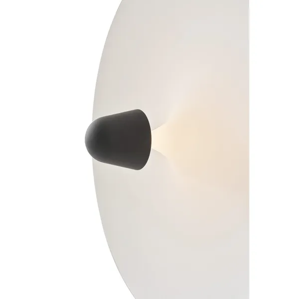 Kantarell Væg/Loftlampe Ø55 Sort/Hvid