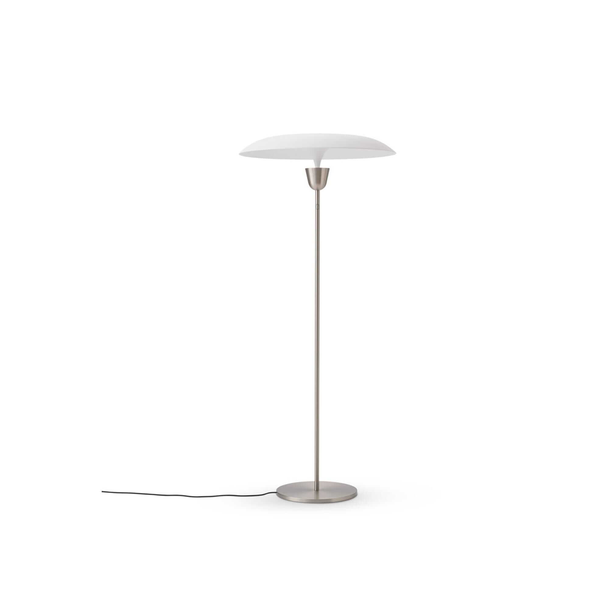 Kantarell Golvlampa &Oslash;55 Nickel/ Vit