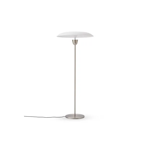 Kantarell Gulvlampe Ø55 Nikkel/Hvid