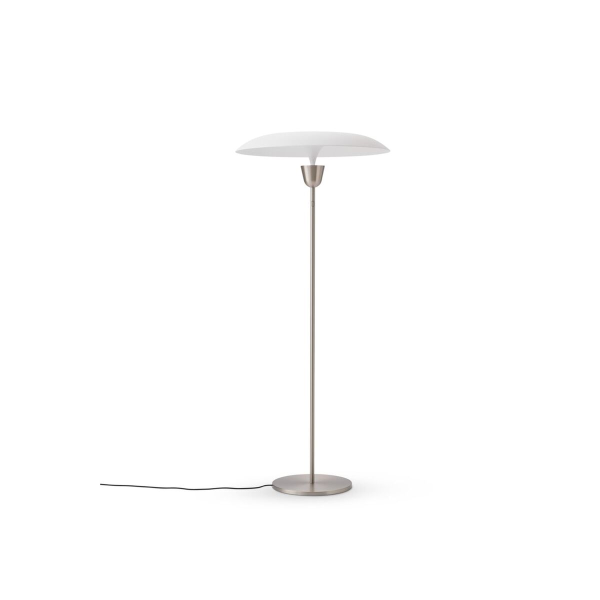 Kantarell Gulvlampe Ø55 Nikkel/Hvid